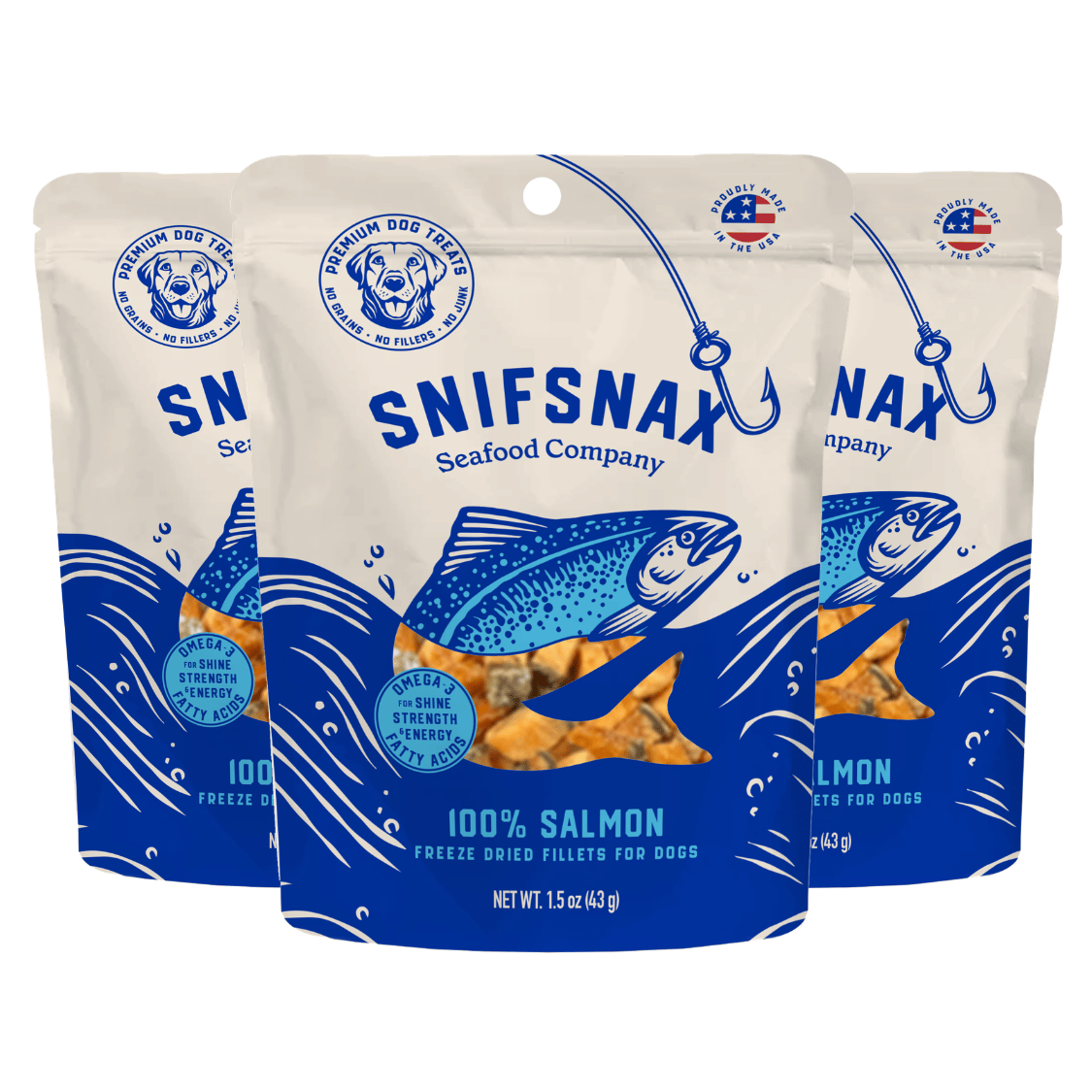 100% Salmon Freeze-Dried Fillets 3-Pack (1.5oz)