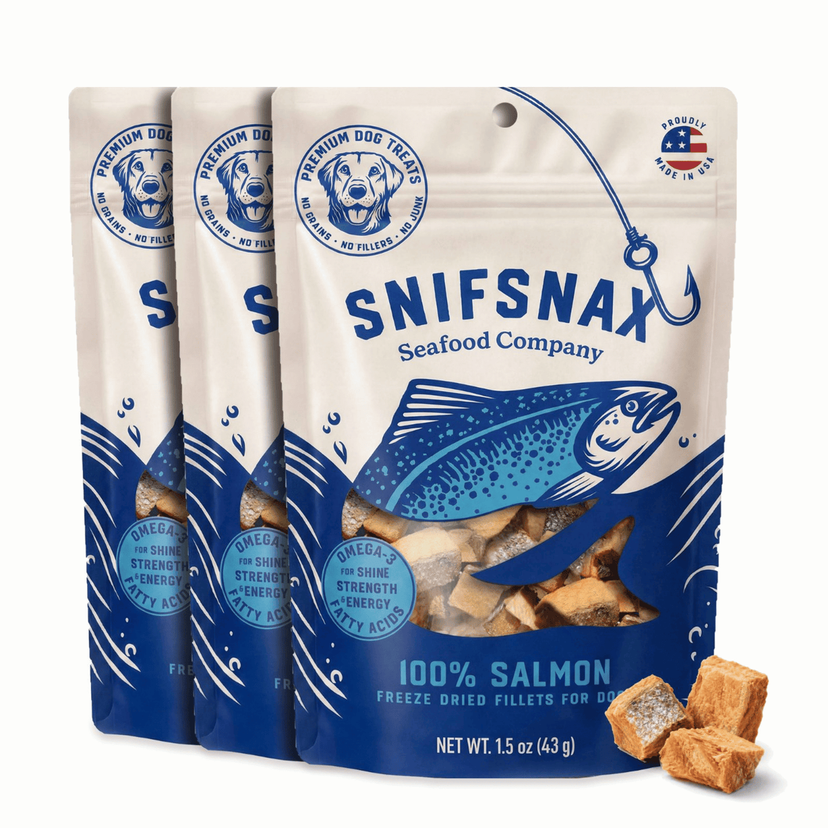 100% Salmon Freeze-Dried Fillets 3-Pack (1.5oz)
