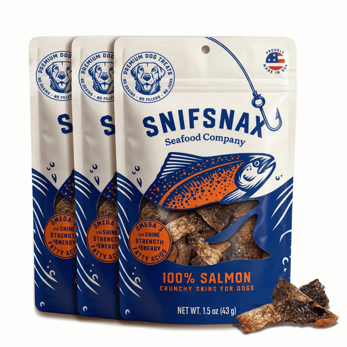 100% Salmon Crunchy Skins 3-Pack (1.5oz)