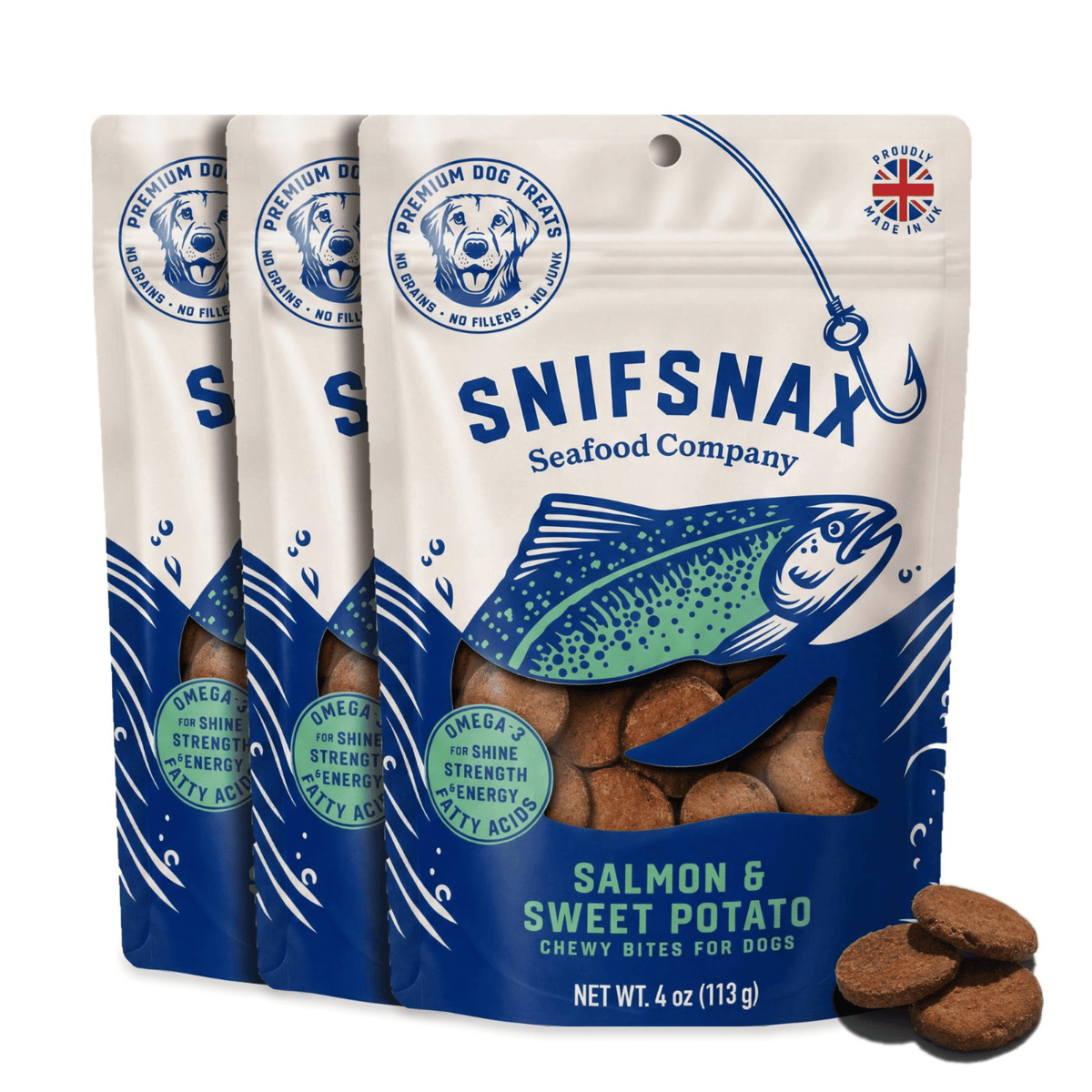 Chewy Salmon & Sweet Potato Bites 3-Pack (4oz)