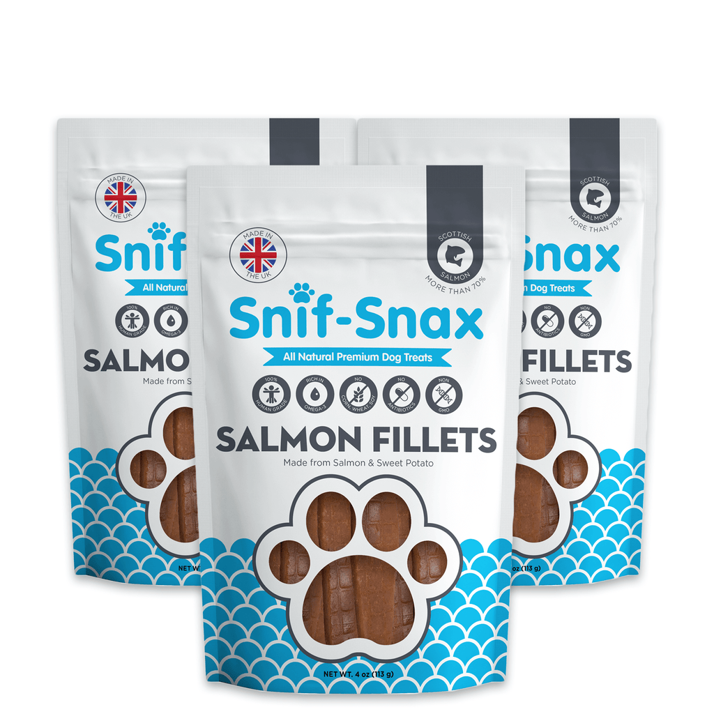 Scottish Salmon Fillets Dog Treats (3-Pack) | Snif-Snax - SnifSnax