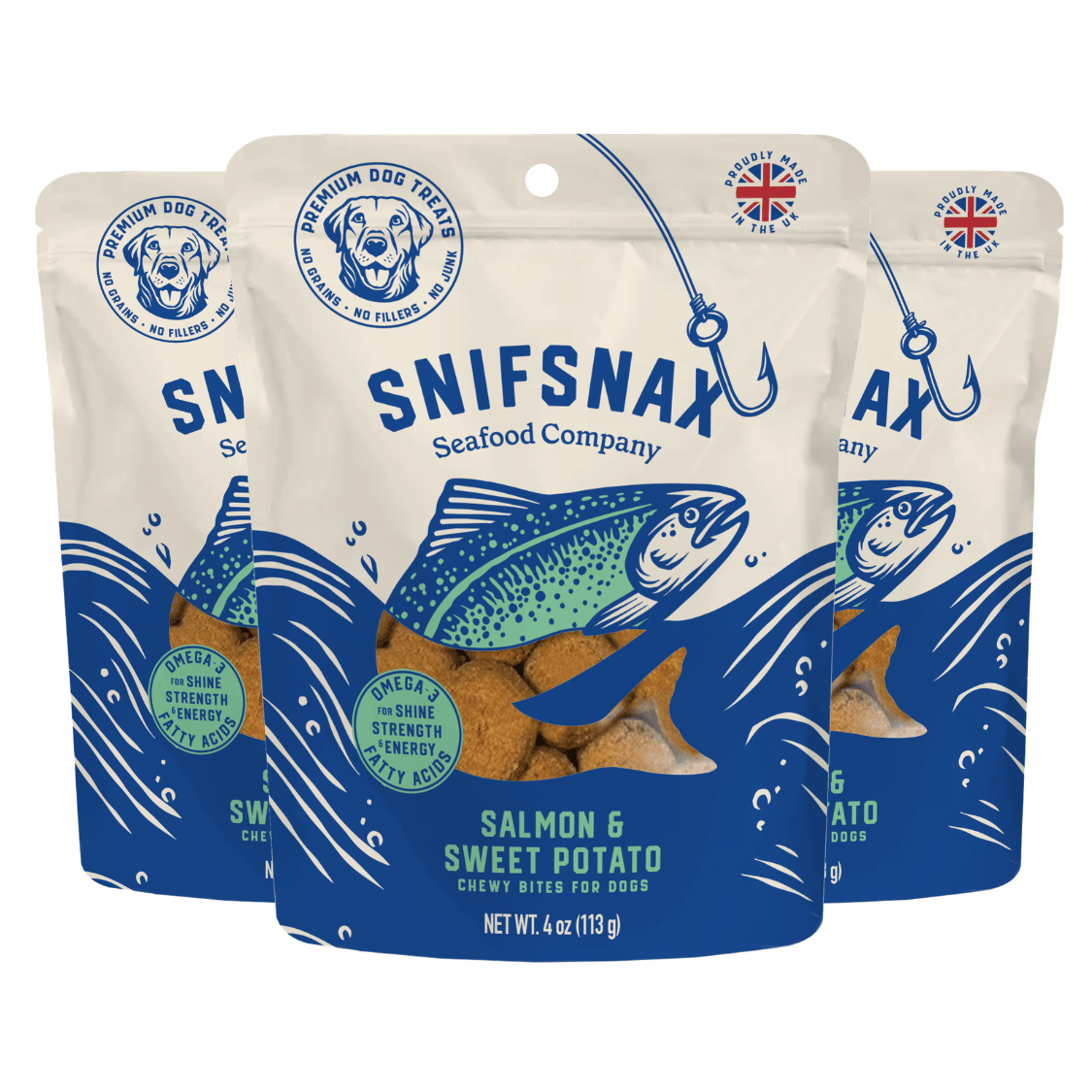 Chewy Salmon & Sweet Potato Bites 3-Pack (4oz)